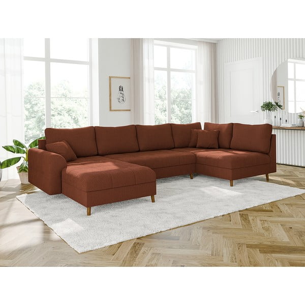 Menčestrová rohová pohovka v tehlovej farbe (ľavý roh) Ariella – Ropez-image-3