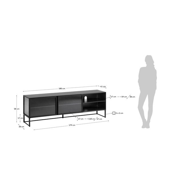 Čierna TV komoda Kave Home Trixie-image-3
