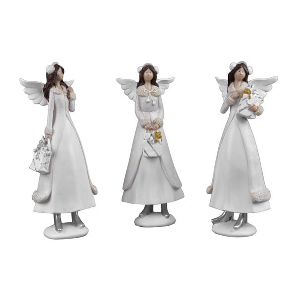 Sada 3 veľkých dekoratívnych anjelikov Ego Dekor Winter