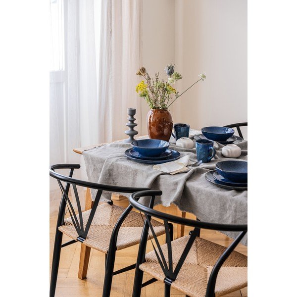 Tmavomodrá kameninová jedálenská súprava 16 ks Glosia - Bonami Selection-image-4