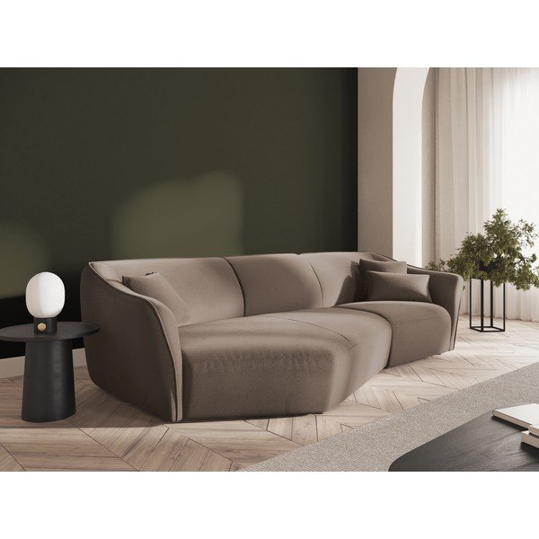 Hnedá zamatová rohová pohovka Tokyo – Cosmopolitan Design-image-1