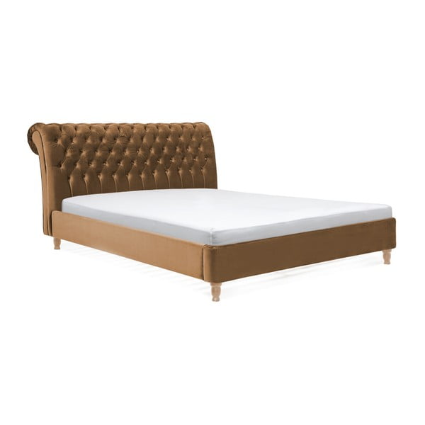 Hnedá posteľ z bukového dreva Vivonita Allon, 180 × 200 cm