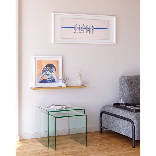 Sklenené konferenčné stolíky v súprave 2 ks 50x50 cm Burano – Kave Home-image-1