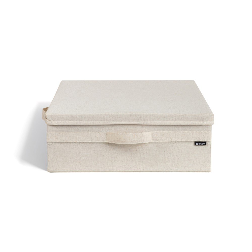 Béžový látkový úložný box s vekom 46x56x16 cm Soft Storage Low – Bigso