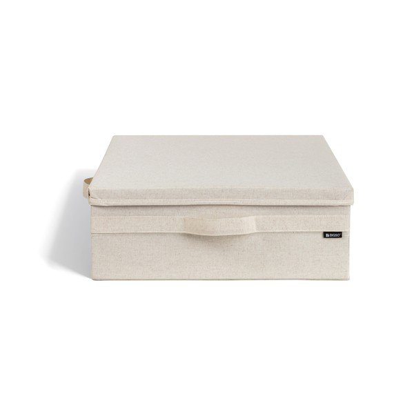 Béžový látkový úložný box s vekom 46x56x16 cm Soft Storage Low – Bigso
