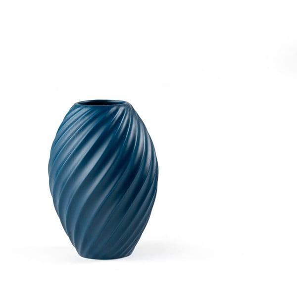 Modrá porcelánová váza Morsø River, výška 16 cm