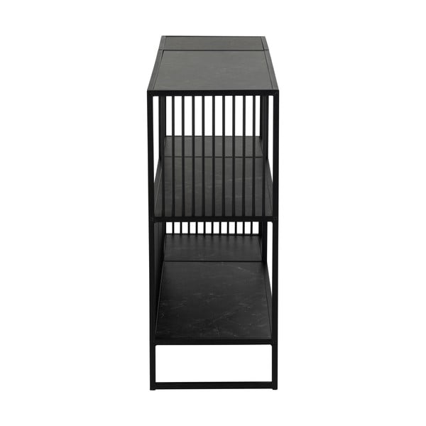 Čierna knižnica v dekore kameňa 120x83 cm Strington – Actona-image-3