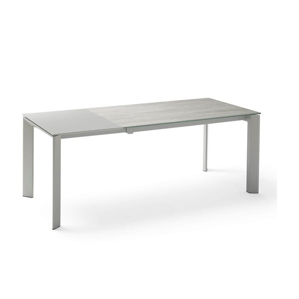 Sivý rozkladací jedálenský stôl sømcasa Lisa Blaze, dĺžka 140/200 cm