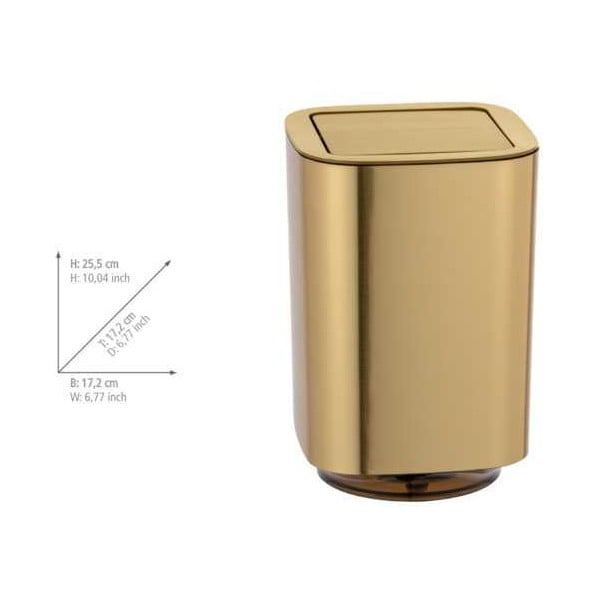 Odpadkový kôš do kúpeľne v zlatej farbe Wenko Auron-image-2