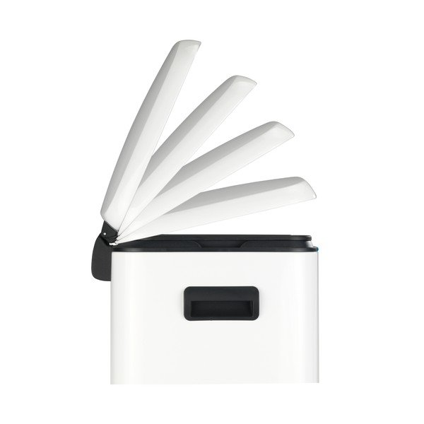 Dvojitý biely pedálový odpadkový kôš Wenko, 2 × 20 l-image-2