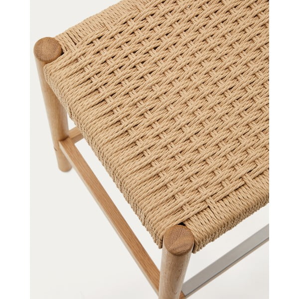 Barové stoličky v súprave 2 ks z dubového dreva v prírodnej farbe (výška sedadla 66 cm) Yalia – Kave Home-image-4