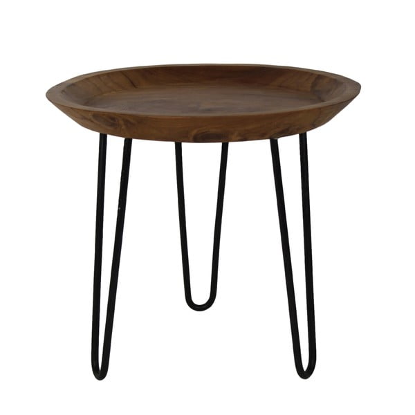 Odkladací stolík z teakového dreva HSM Collection Hase, ⌀ 50 cm