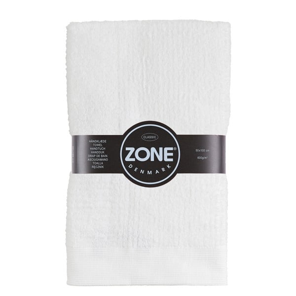 Biely bavlnený uterák Zone Classic, 50 × 100 cm