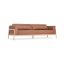 Koňakovohnedá pohovka z byvolej kože s konštrukciou z dubového dreva Gazzda Fawn, 240 cm