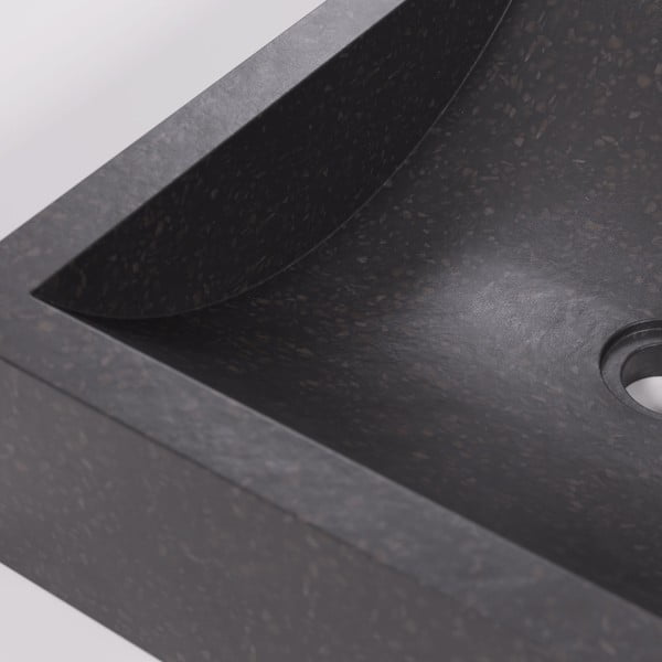 Čierne umývadlo z terrazzo Kave Home Sunday, 40 x 45 cm-image-2