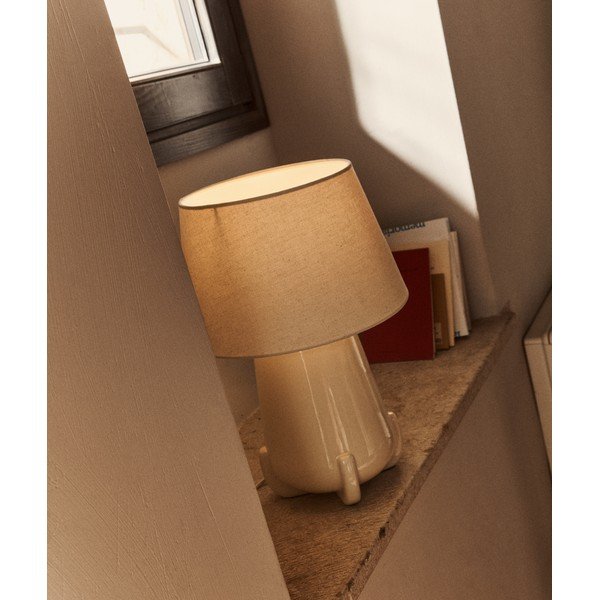 Béžová/slonovinová keramická stolová lampa (výška  45,5 cm) Odra – Kave Home-image-1