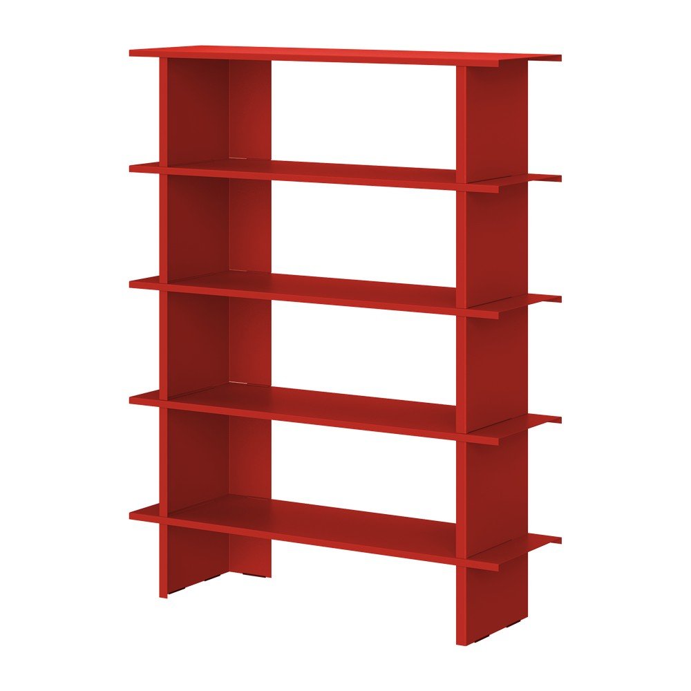 E-shop Červená kovová knižnica 120x156x37 cm Hes – noo.ma