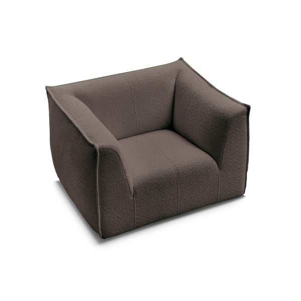 Hnedé kreslo z textílie buklé Giorgia – Bobochic Paris-image-4