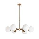 Biele/v mosadznej farbe závesné svietidlo so skleneným tienidlom ø 73 cm Akkas – Opviq lights