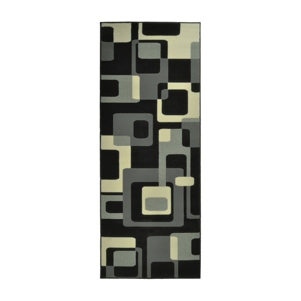 Čierny koberec Hanse Home Hamla Retro, 80x200 cm