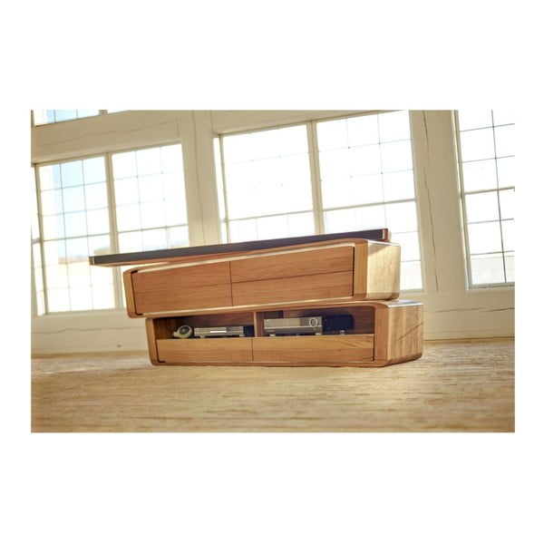 Nástenná TV komoda z masívneho dubového dreva Javorina Ultra-image-1