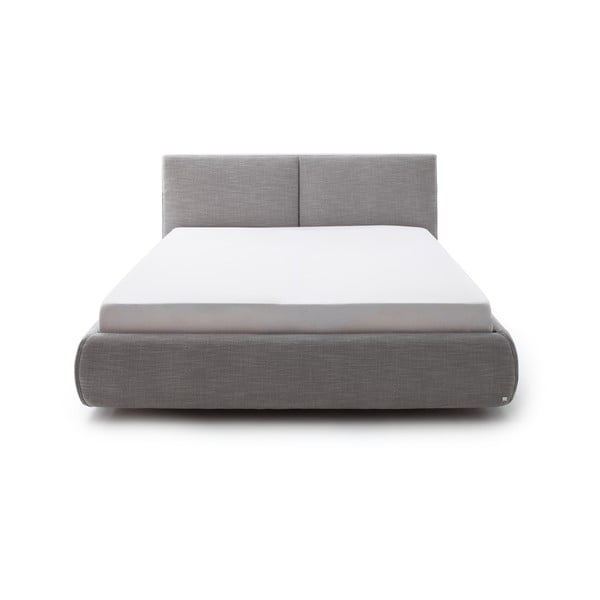 Sivá čalúnená dvojlôžková posteľ s úložným priestorom s roštom 180x200 cm Atesio – Meise Möbel-image-2