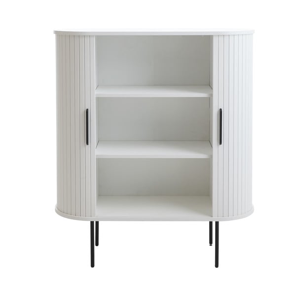 Biela skrinka s posuvnými dverami 100x118x40 cm Nola – Unique Furniture-image-2