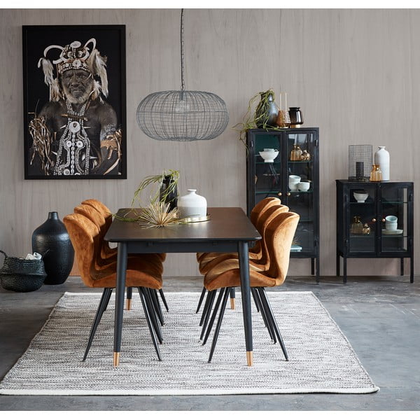 Čierna vitrína Canett Nino, výška 131 cm-image-4