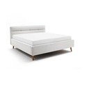 Svetlosivá čalúnená dvojlôžková posteľ s úložným priestorom s roštom 180x200 cm Lotte – Meise Möbel
