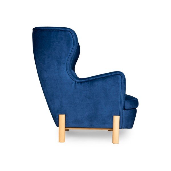 Tmavomodré kreslo ušiak Skandic Ingrid Navy Blue-image-2