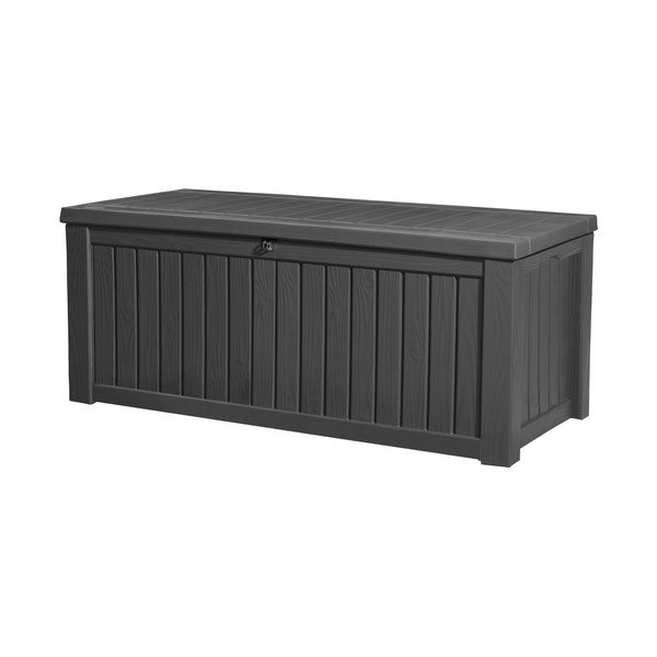 Antracitový plastový záhradný úložný box Rockwood – Keter