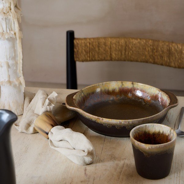 Hnedý hlboký  kameninový tanier Poterie – Casafina-image-1