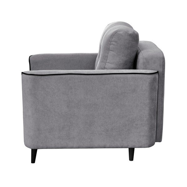 Sivé kreslo Mazzini Sofas Wasp, čierne nohy-image-3