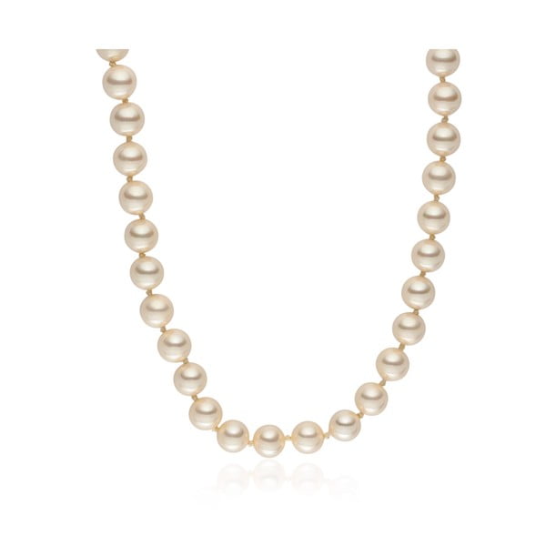 Svetložltý perlový náhrdelník Pearls Of London Mystic, dĺžka 50 cm
