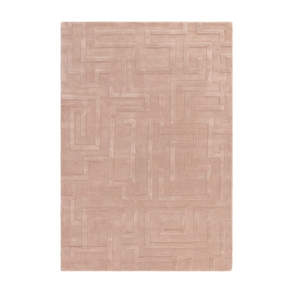 Svetloružový vlnený koberec 120x170 cm Maze – Asiatic Carpets