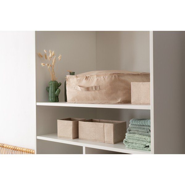 Béžové látkové úložné boxy v súprave 2 ks 14x12x12 cm Sandy – Compactor-image-1