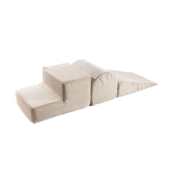 Béžové menčestrové penové ihrisko 3 ks výška  30 cm 45x143 cm – Meowbaby