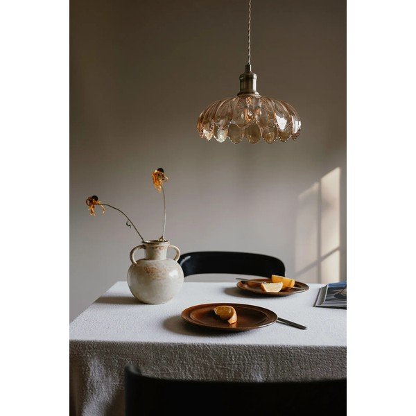 Závesné svietidlo v mosadzno-jantárovej farbe so skleneným tienidlom ø 25,5 cm Kurage – Markslöjd-image-1