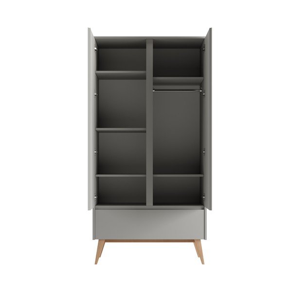 Sivá detská šatníková skriňa 100x52,5 cm Swing – Pinio-image-2