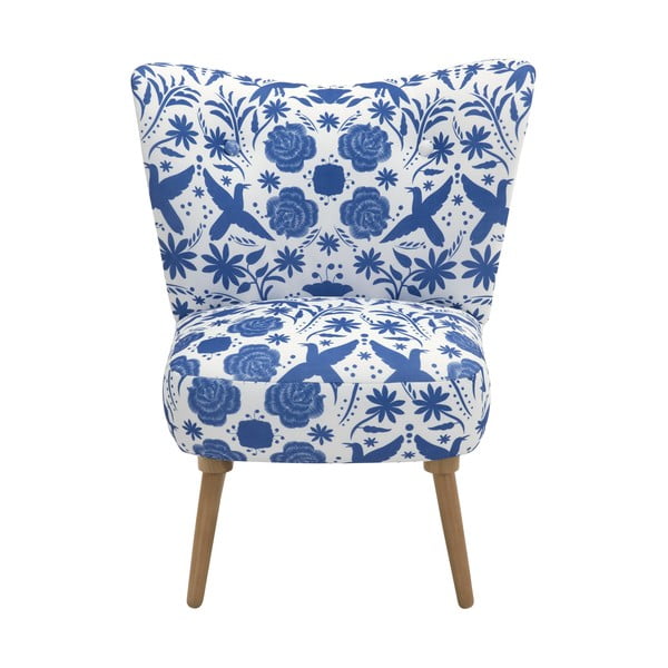 Modro-biele kvetované kreslo Max Winzer Jack-image-2