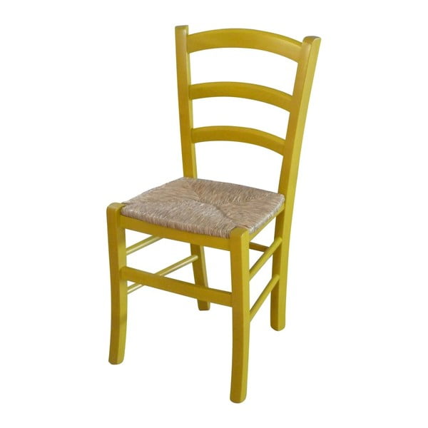 Žltá stolička z bukového dreva Alis