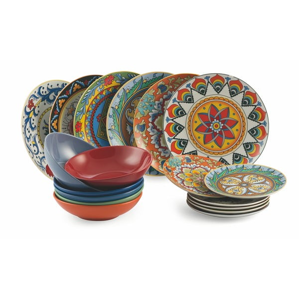 18-dielny set farebného riadu z porcelánu a kameniny VDE Tivoli 1996 Renaissance-image-2