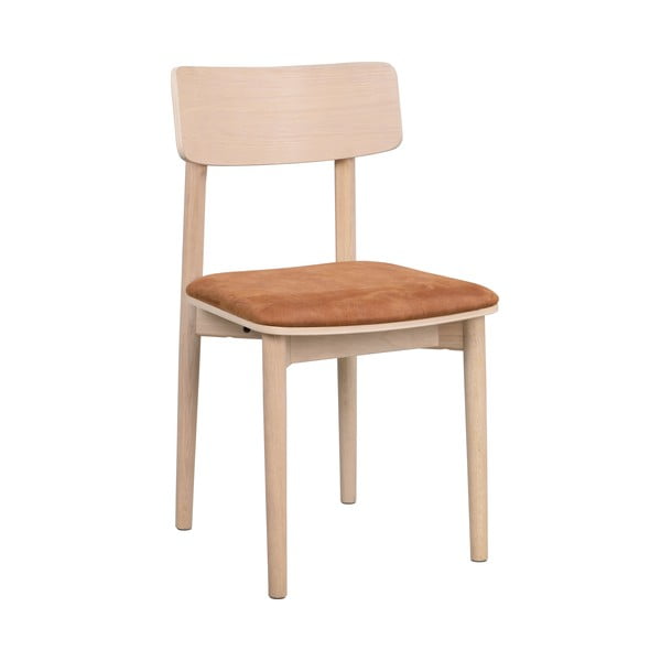 Jedálenská stolička z imitácie kože v koňakovohnedo-prírodnej farbe v súprave 2 ks Wolcott – Rowico