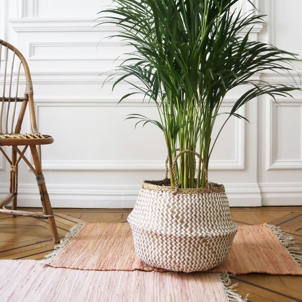 Svetlý úložný košík z morskej trávy Compactor Zic Zac, ⌀ 35 cm-image-1