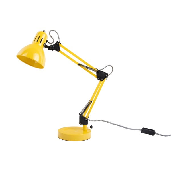 Svetložltá stolová lampa s kovovým tienidlom (výška 52 cm) Funky Hobby – Leitmotiv