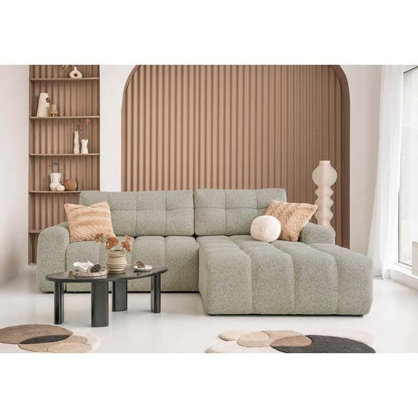 Svetlohnedá rozkladacia modulárna rohová pohovka s úložným priestorom (pravý roh) Lulu – Miuform-image-1