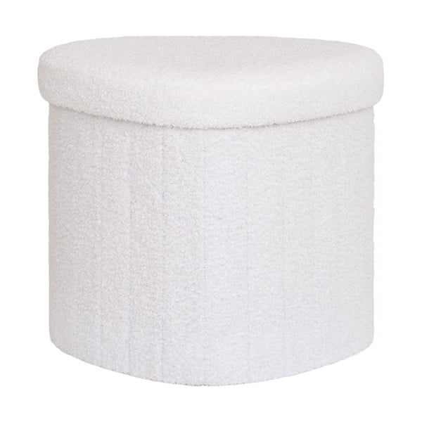 Biely taburet z textílie buklé Medford – House Nordic