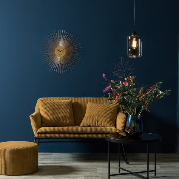 Nástenné hodiny v zlatej farbe Karlsson Peony Large, ø 60 cm-image-2