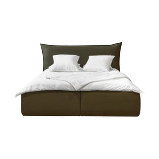 Zelená čalúnená dvojlôžková posteľ s úložným priestorom s roštom 180x200 cm Jade – Bobochic Paris