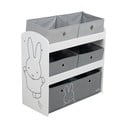 Biely/sivý detský organizér na hračky 63,5x29,5x60 cm Miffy – Roba